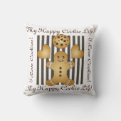 可愛パーソナライズされたいジンジャーブレッドマン クッション (正面)