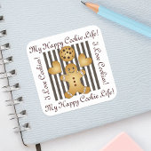 可愛パーソナライズされたいジンジャーブレッドマン スクエアシール