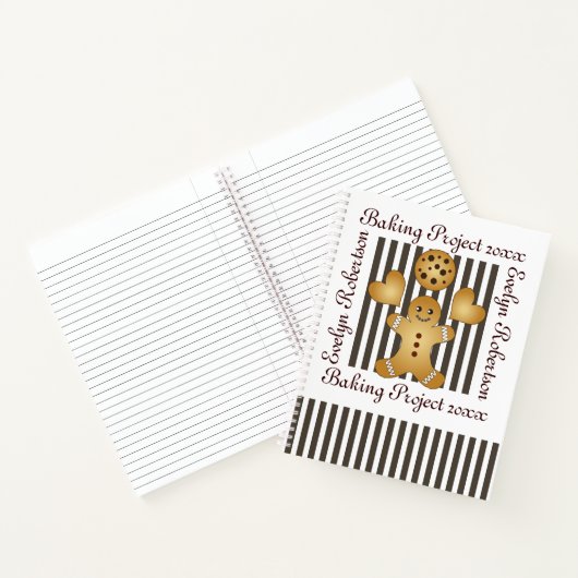 可愛パーソナライズされたいジンジャーブレッドマン ノートブック (内部)