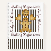 可愛パーソナライズされたいジンジャーブレッドマン ノートブック (正面)