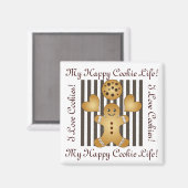 可愛パーソナライズされたいジンジャーブレッドマン マグネット (正面/裏面)