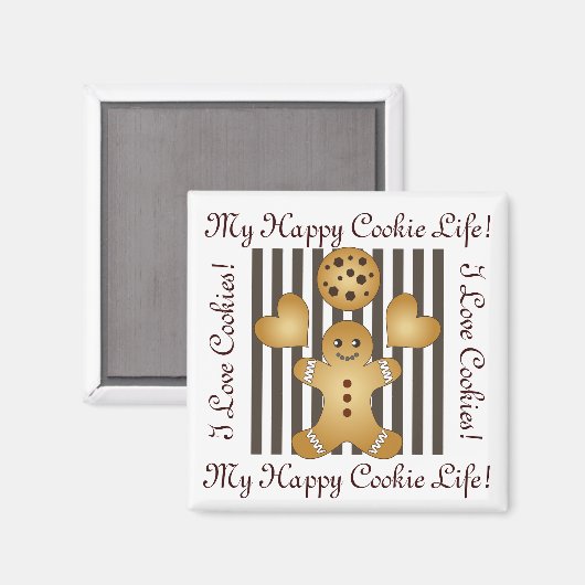 可愛パーソナライズされたいジンジャーブレッドマン マグネット (正面/裏面)