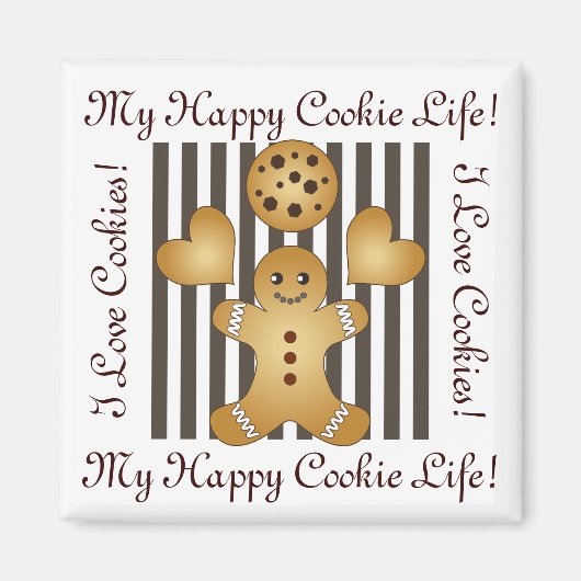 可愛パーソナライズされたいジンジャーブレッドマン マグネット (正面)