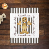 可愛パーソナライズされたいジンジャーブレッドマンCookieキッズ フリースブランケット