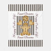 可愛パーソナライズされたいジンジャーブレッドマンCookieキッズ フリースブランケット (正面)