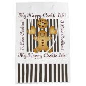 可愛パーソナライズされたいジンジャーブレッドマンCookieキッズ ミディアムペーパーバッグ (正面)