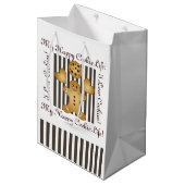 可愛パーソナライズされたいジンジャーブレッドマンCookieキッズ ミディアムペーパーバッグ (正面アングル)