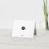 可愛パーソナライズされたいスパイダー誕生日カード カード (裏面)