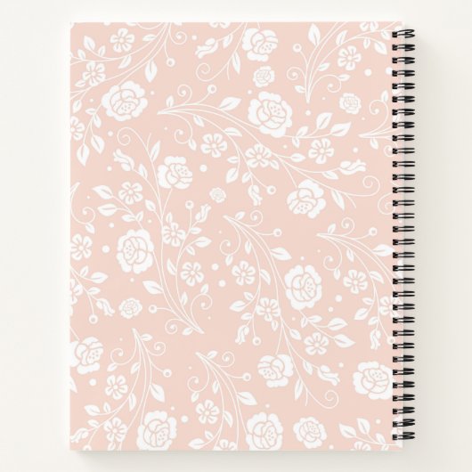 可愛パーソナライズされたいソフトピンクフローラ雑誌 ノートブック (裏面)
