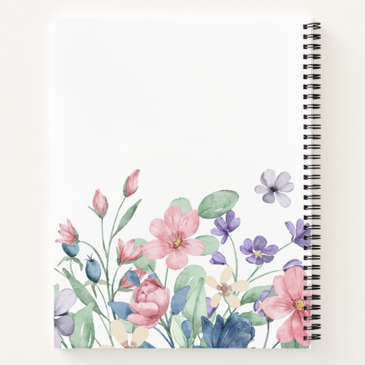 可愛パーソナライズされたいソフトピンクフローラ雑誌 ノートブック (裏面)