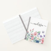 可愛パーソナライズされたいソフトピンクフローラ雑誌 ノートブック (内部)