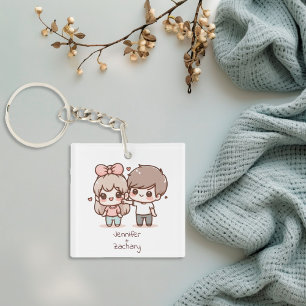 可愛パーソナライズされたいチビ(小さくかわいく書いた感じ)スタイル キーホルダー