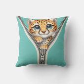 可愛パーソナライズされたいチーター クッション (裏面)