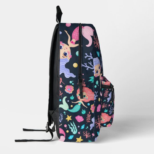 可愛パーソナライズされたいトレンディー人魚 プリントバックパック (左)