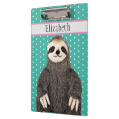 可愛パーソナライズされたいナマケモノの名前 クリップボード (左)