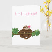 可愛パーソナライズされたいナマズ誕生日カード カード (黄色い花)