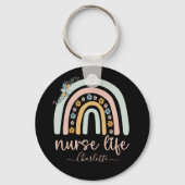 可愛パーソナライズされたいナースライフナース キーホルダー (正面)