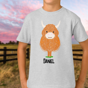 可愛パーソナライズされたいハイランド牛Tシャツ Tシャツ