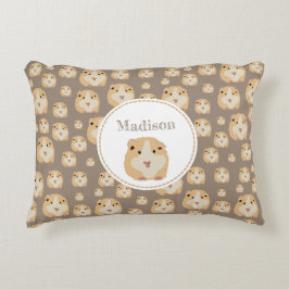 可愛パーソナライズされたいハムスター柄 アクセントクッション