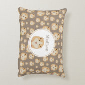 可愛パーソナライズされたいハムスター柄 アクセントクッション (裏面(縦))