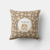 可愛パーソナライズされたいハムスター柄 クッション (裏面)