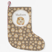 可愛パーソナライズされたいハムスター柄 スモールクリスマスストッキング (正面)