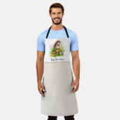 可愛パーソナライズされたいハリネズミ エプロン (着用した状態)