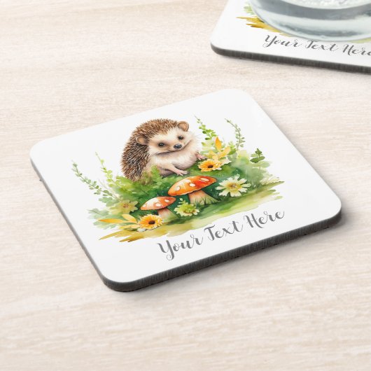 可愛パーソナライズされたいハリネズミ コースター (左側)
