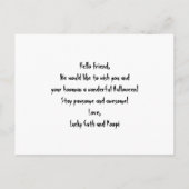 可愛パーソナライズされたいハロウィーンオレンジハート写真 ポストカード (裏面)