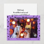 可愛パーソナライズされたいハロウィーンブラックハート写真 ポストカード (正面/裏面)