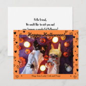 可愛パーソナライズされたいハロウィーンブラックハート写真 ポストカード (正面/裏面)