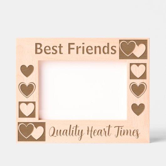 可愛パーソナライズされたいハートエレガント作品 レーザー彫刻フレーム (正面)