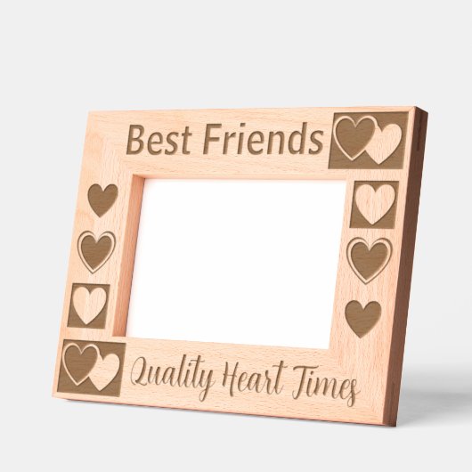 可愛パーソナライズされたいハートエレガント作品 レーザー彫刻フレーム (左)