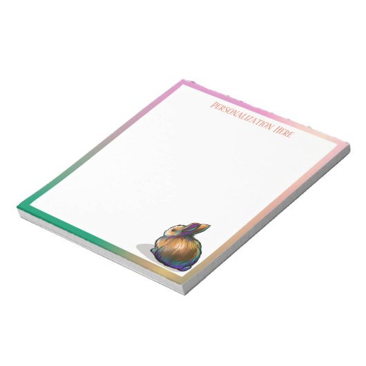 可愛パーソナライズされたいバニーのメモ帳 ノートパッド (回転)