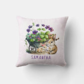 可愛パーソナライズされたいバニーズガールイースター クッション (裏面)