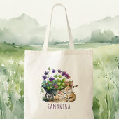 可愛パーソナライズされたいバニーズガールイースター トートバッグ