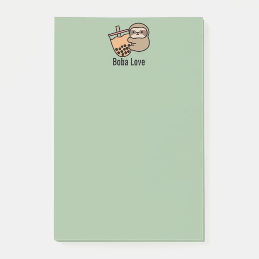 可愛パーソナライズされたいバブルティー&スロース ポストイット (正面)
