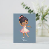 可愛パーソナライズされたいバレエダンサー ポストカード (スタンド正面)
