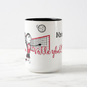 可愛パーソナライズされたいバレーボール ツートーンマグカップ (中央)