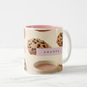 可愛パーソナライズされたいパステルクッキー&ミルク ツートーンマグカップ (正面右)