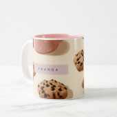 可愛パーソナライズされたいパステルクッキー&ミルク ツートーンマグカップ (正面左)