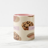 可愛パーソナライズされたいパステルクッキー&ミルク ツートーンマグカップ (中央)