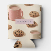 可愛パーソナライズされたいパステルクッキー&ミルク 缶クーラー (裏面)