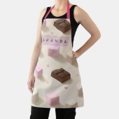 可愛パーソナライズされたいパステルチョコレートとマシュマロ エプロン (インサイチュ)