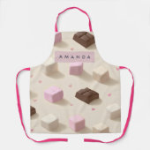 可愛パーソナライズされたいパステルチョコレートとマシュマロ エプロン (正面)