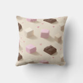 可愛パーソナライズされたいパステルチョコレートとマシュマロ クッション (裏面)