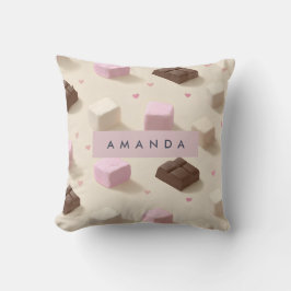可愛パーソナライズされたいパステルチョコレートとマシュマロ クッション
