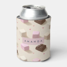 可愛パーソナライズされたいパステルチョコレートとマシュマロ