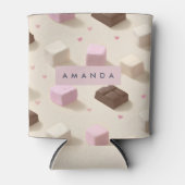 可愛パーソナライズされたいパステルチョコレートとマシュマロ 缶クーラー (正面)