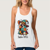 可愛パーソナライズされたいパッチワーク幽霊ハロウィン タンクトップ (正面)